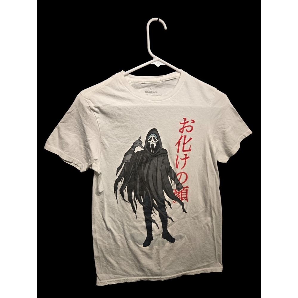 Ghost Face Anime Graphic T Shirt Mens S White Scream Japanese Horror Movie Tee